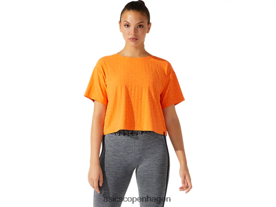 Asics korte ærmer i jacquard-logo sol fersken Z206F63932