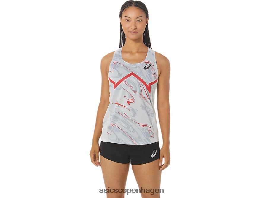 Asics cj-line let singlet gletsjergrå/elektrisk rød Z206F62339