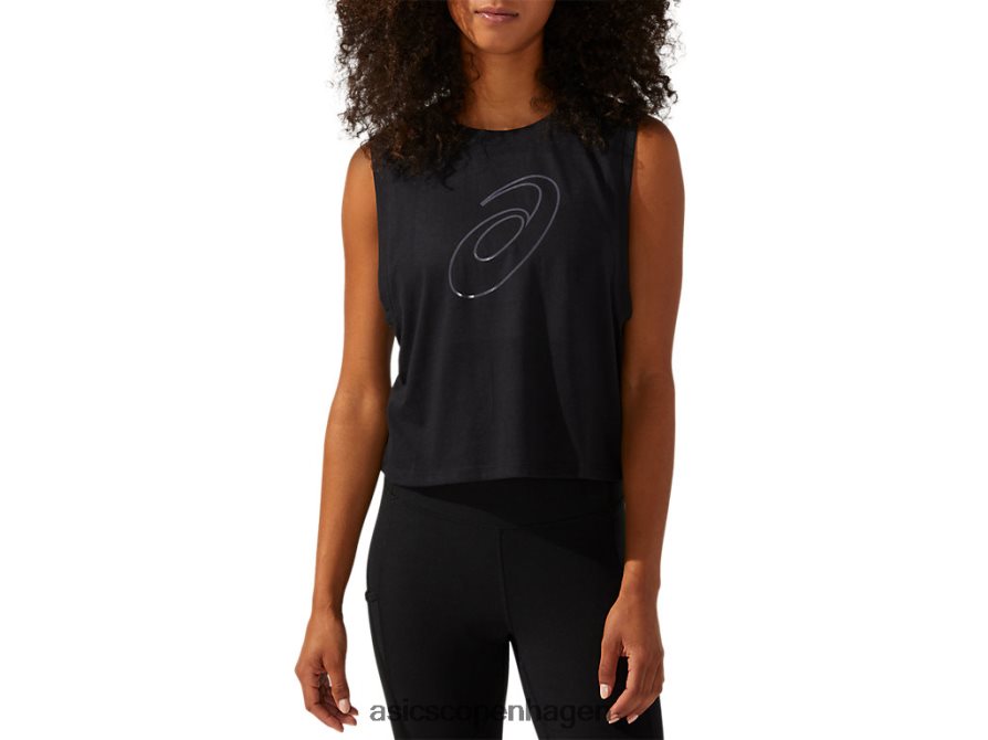 Asics høj glans spiral en tank ydeevne sort Z206F64165