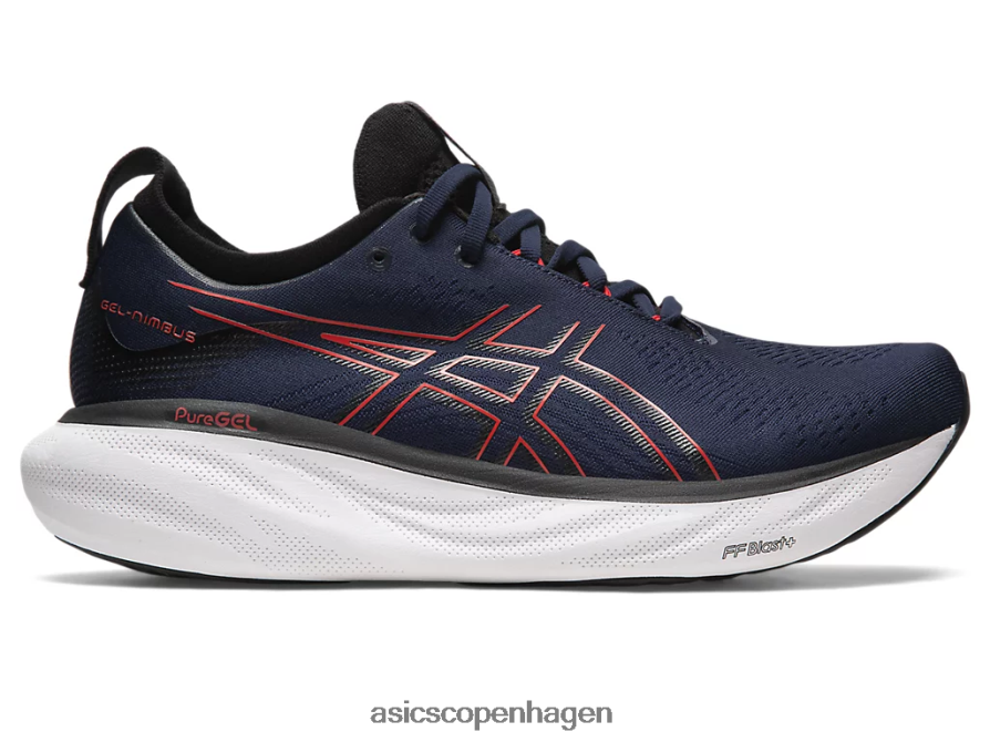 Asics gel-nimbus 25 midnat/elektrisk rød Z206F6333