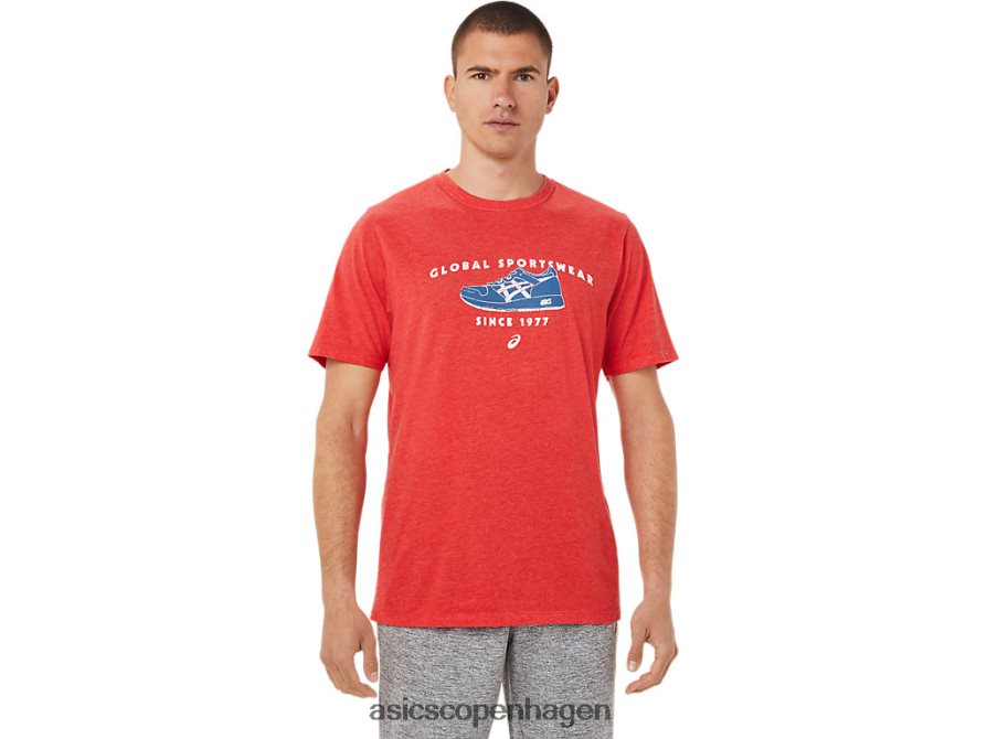 Asics 1977 sportstøj t-shirt klassisk rød lyng Z206F6781