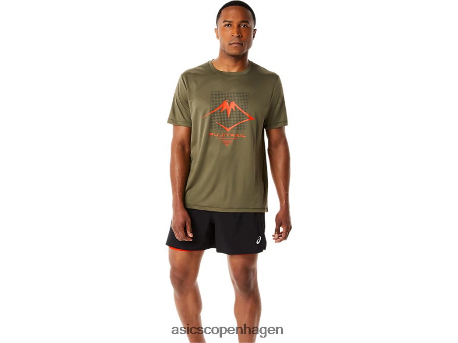 Asics fujitrail logo kortærmet top kappe grøn Z206F61091