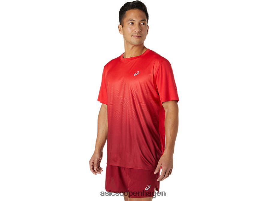 Asics kasane kortærmet top elektrisk rød/burgunder Z206F61778