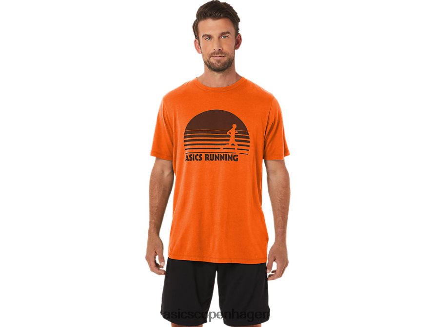 Asics sunrise runner grafisk t-shirt morgenfrue orange lyng Z206F61186
