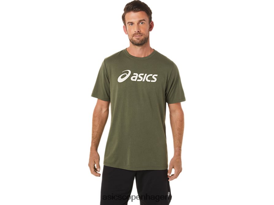 Asics xg kortærmet lockup-logo-t-shirt oliven lærred Z206F61655